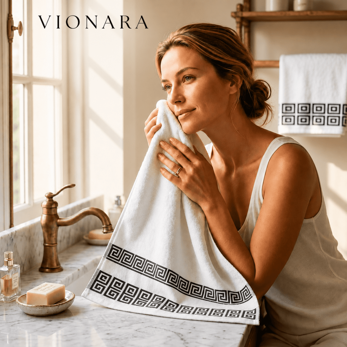 Vionara - Lot de serviettes en coton éponge absorbant | Vionara