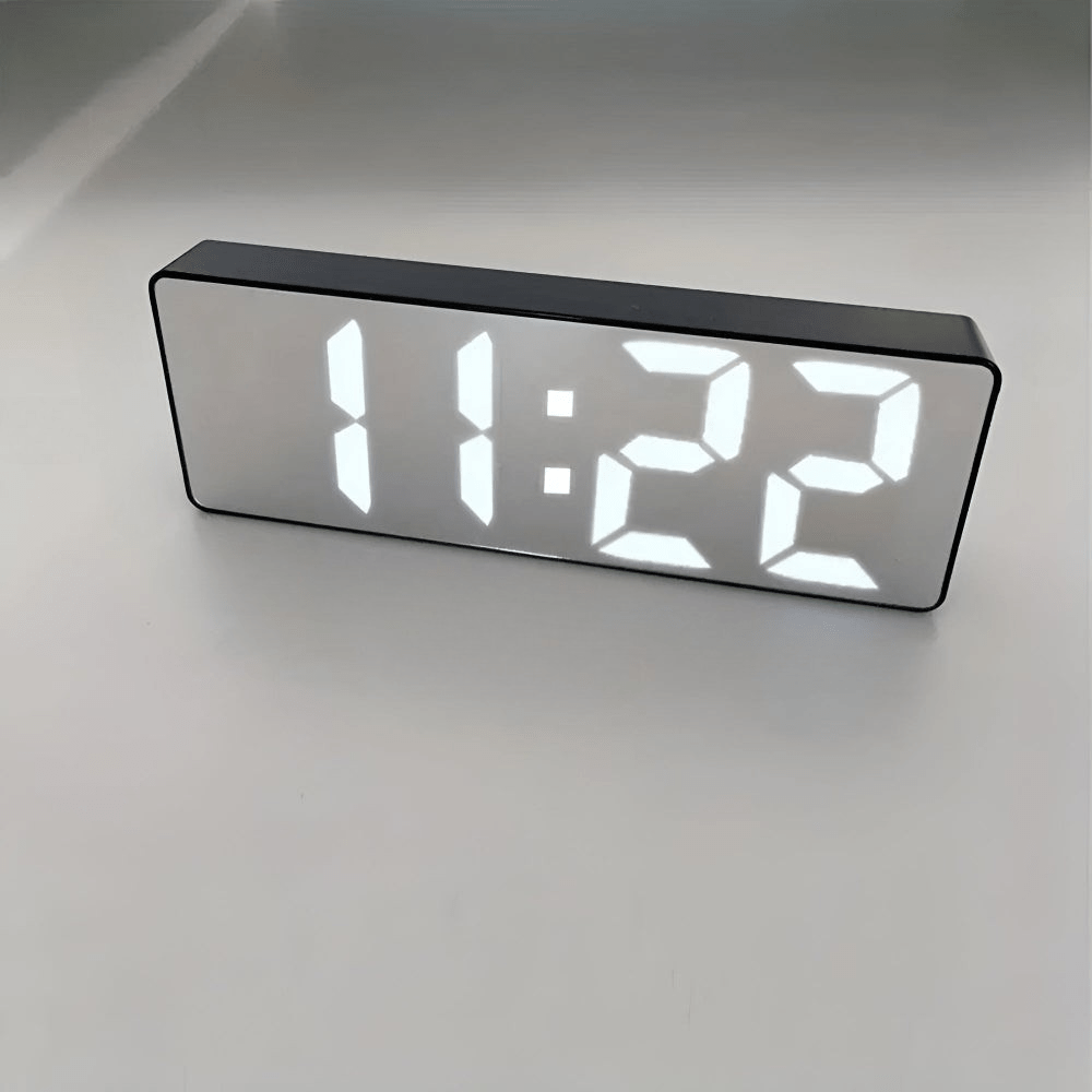 Vionara - Réveil numérique miroir LED design minimaliste en ABS