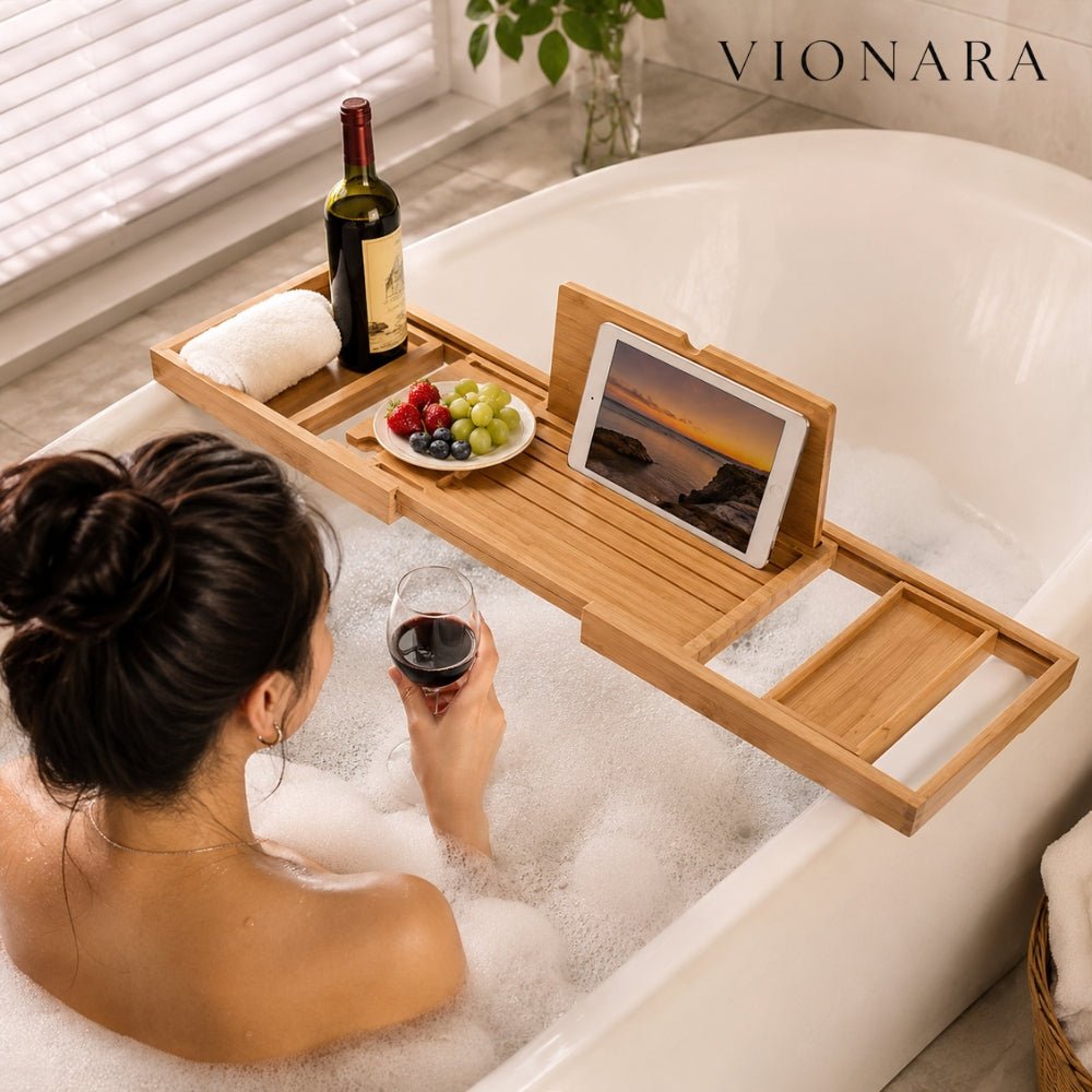 Vionara - Plateau de bain en bois ajustable | Vionara