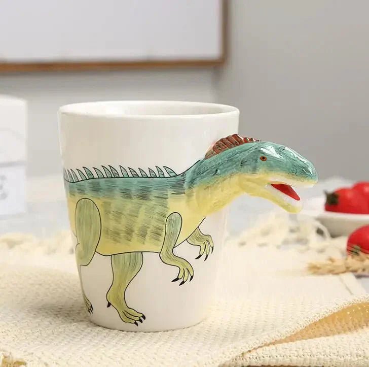 Vionara - Mug en céramique peint à la main – Motif dinosaure ludique | Vionara