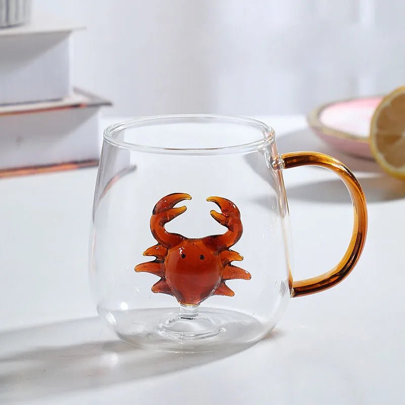 Vionara - Tasse en verre borosilicate avec motif animal 3D | Vionara
