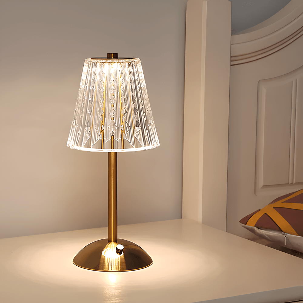 Vionara - Lampe de table cristalline en aluminium brossé | Vionara