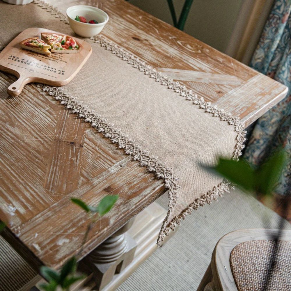 Vionara - Chemin de table en jute naturel tissé | Vionara