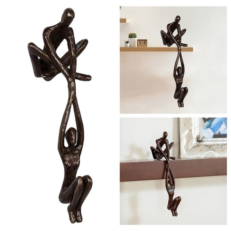 Vionara - Sculpture décorative cœurs enlacés en résine | Vionara