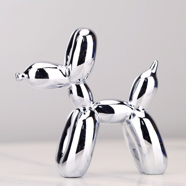 Vionara - Statue décorative chien ballon en résine brillante | Vionara