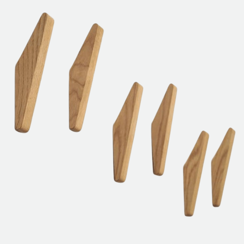 Vionara - Crochets muraux en bois naturel – Lot sculpté à la main | Vionara