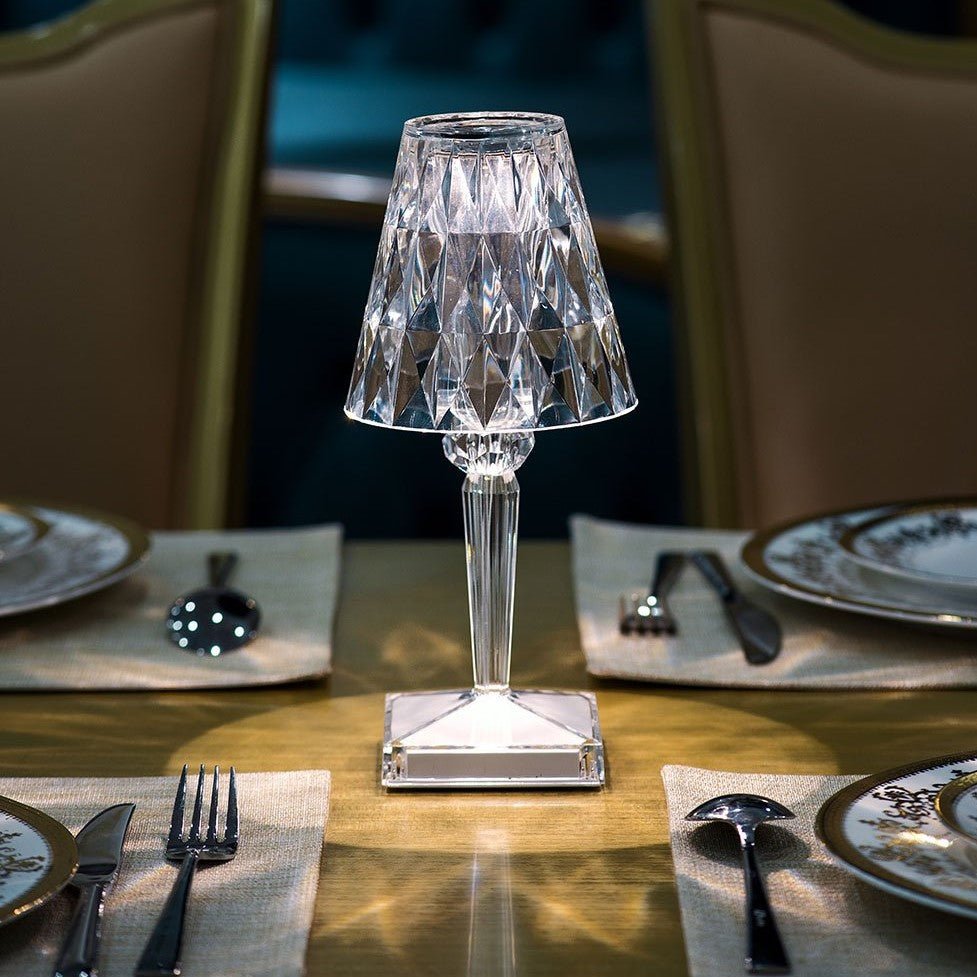 Vionara - Lampe de table en cristal acrylique texturé | Vionara