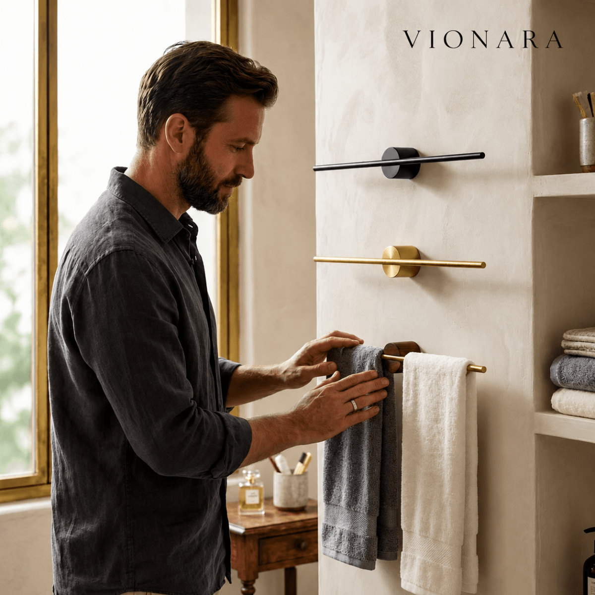 Vionara - Porte-serviettes en aluminium minimaliste | Vionara