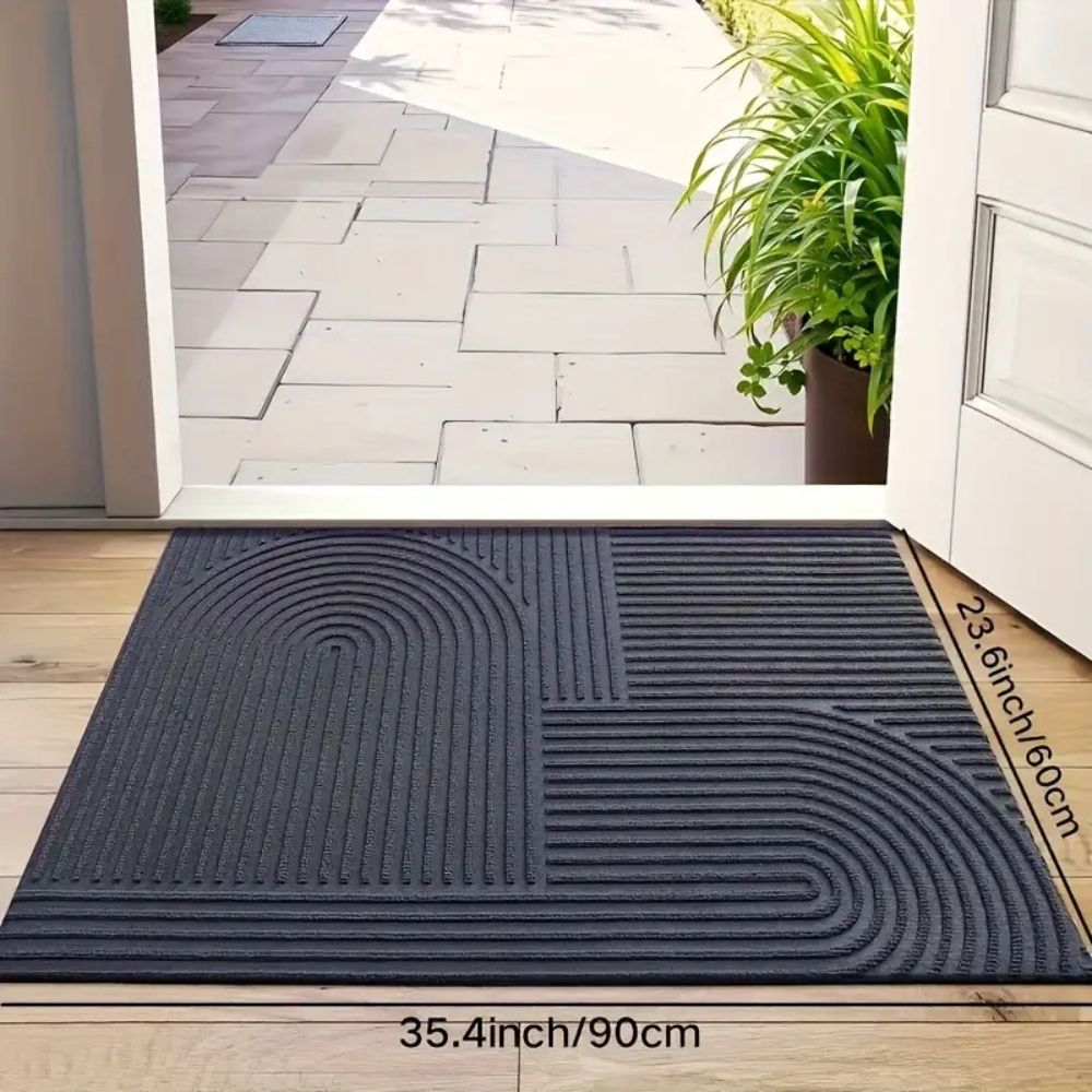 Vionara - Paillasson absorbant à lignes courbes en microfibre | Vionara