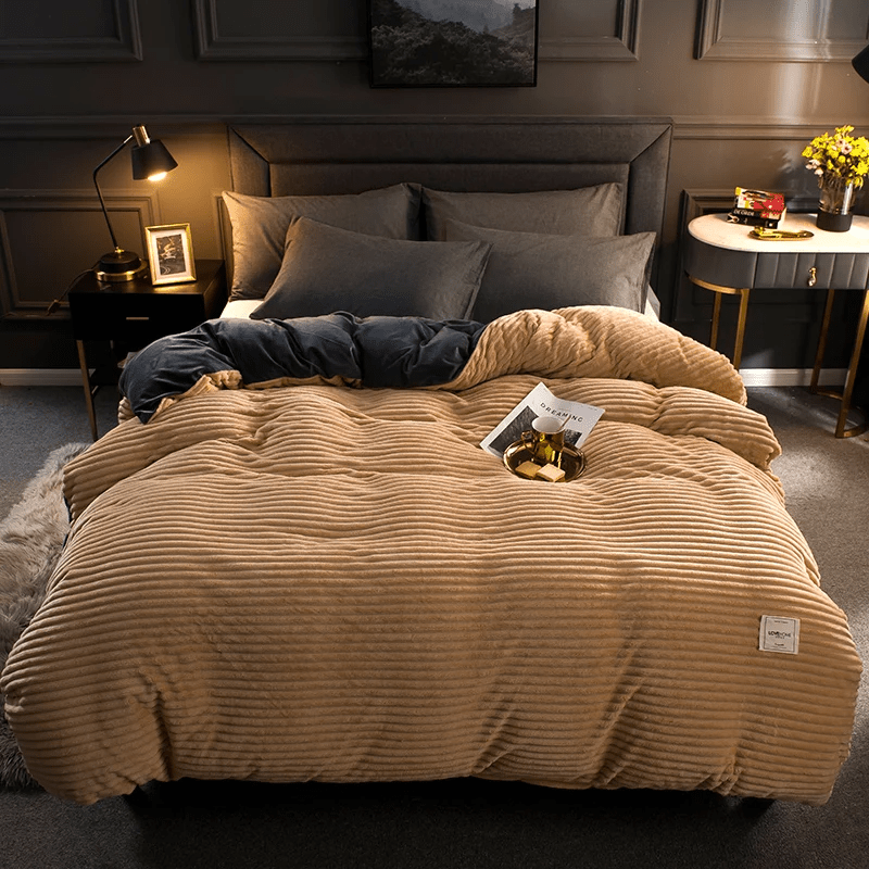 Vionara - Housse de couette en velours texturé – Toucher doux et chaleureux | Vionara