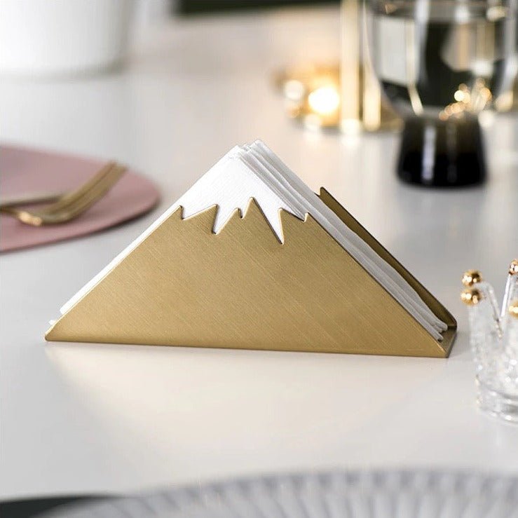 Vionara - Porte-serviettes de table en acier doré au design sculptural | Vionara