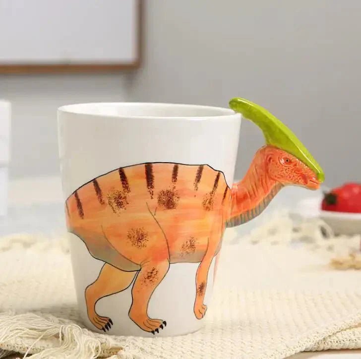 Vionara - Mug en céramique peint à la main – Motif dinosaure ludique | Vionara
