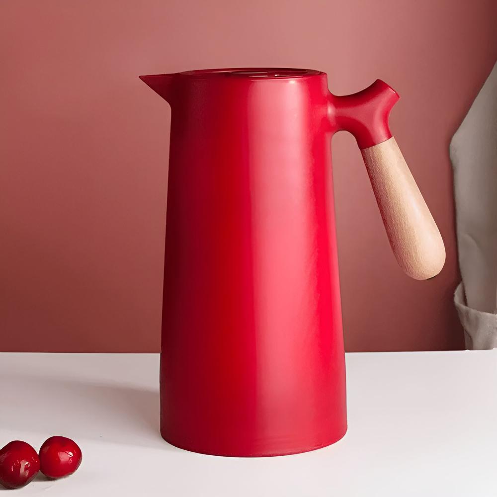 Vionara - Carafe isotherme en acier avec poignée en bois naturel | Vionara