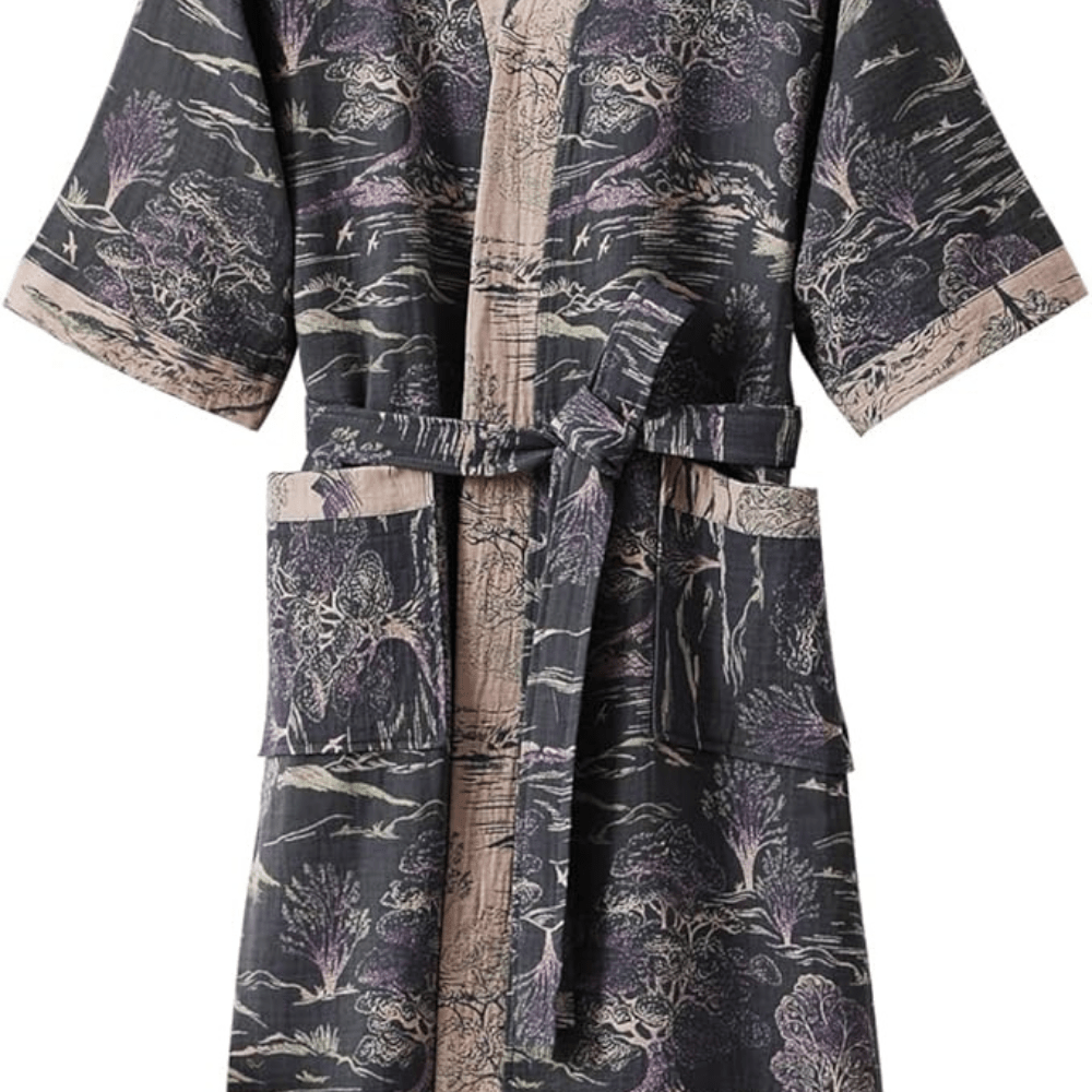 Vionara - Peignoir kimono en coton léger à double gaze | Vionara