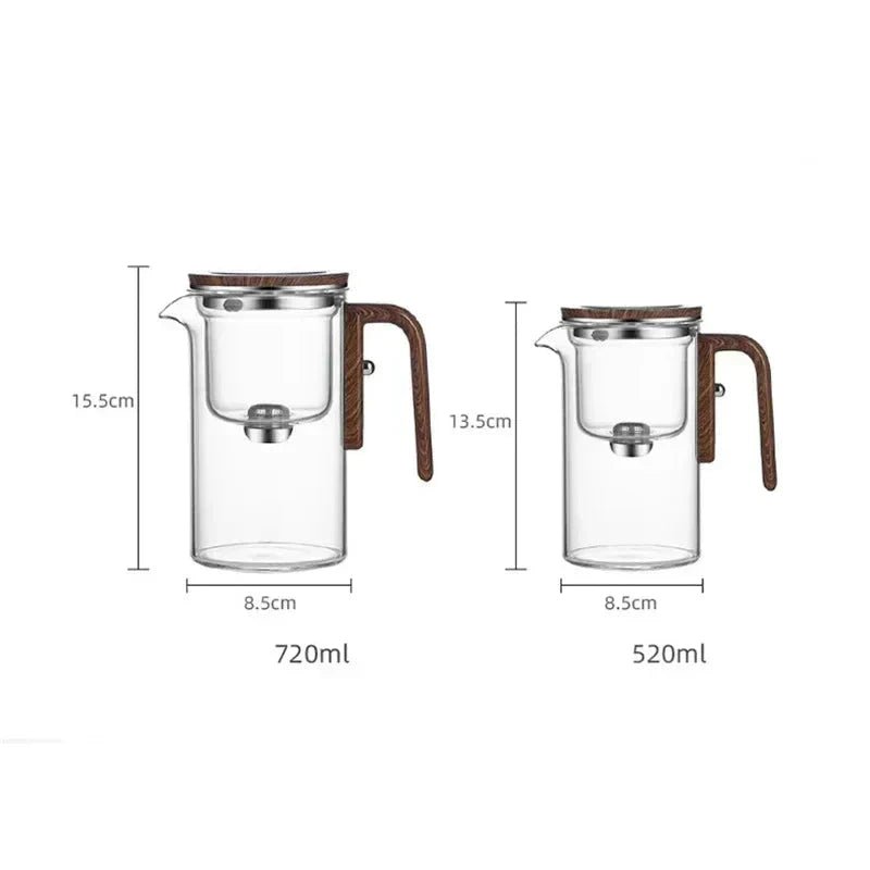 Vionara - Théière en verre borosilicaté – Infuseur acier et poignée bois | Vionara