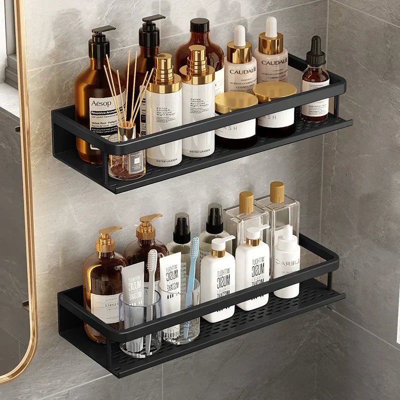 Vionara - Étagère de douche murale en aluminium noir mat | Vionara
