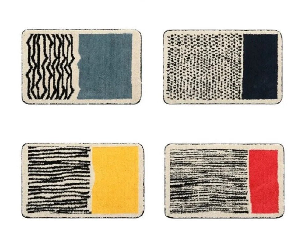 Vionara - Tapis de bain en polyester à motif abstrait antidérapant | Vionara