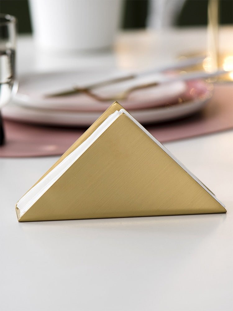 Vionara - Porte-serviettes de table en acier doré au design sculptural | Vionara