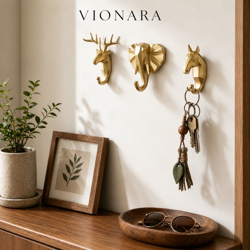 Vionara - Patère murale décorative en résine – Design géométrique animalier | Vionara