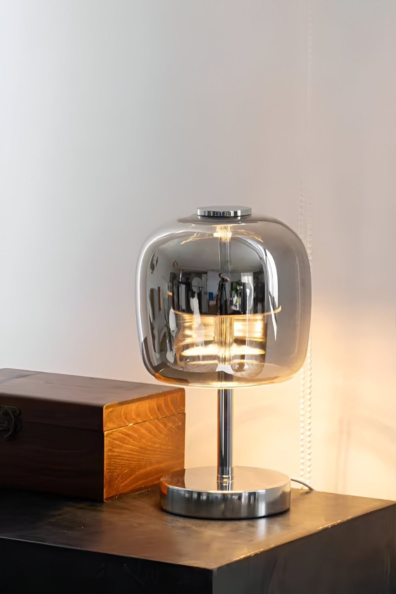 Vionara - Lampe de table en verre fumé dimmable à commande tactile | Vionara