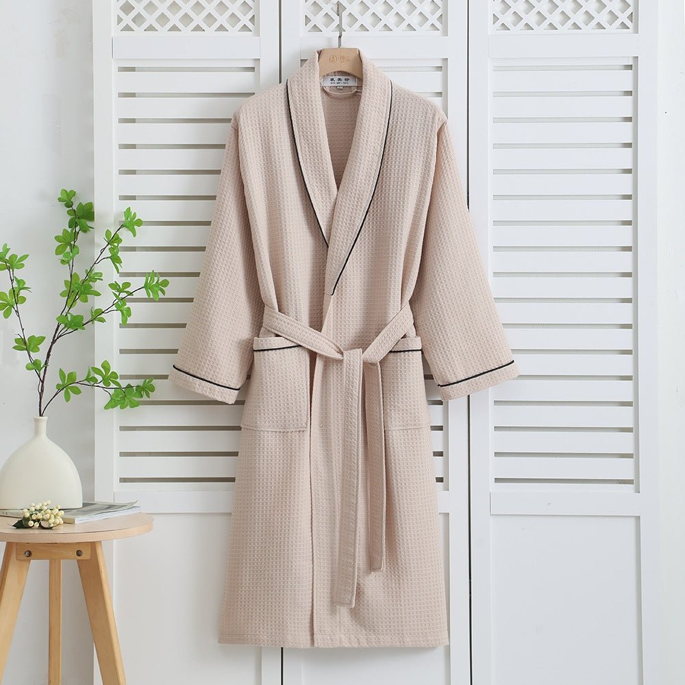 Vionara - Peignoir en coton gaufré, doux et absorbant pour salle de bain